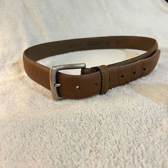 Columbia Mens Brown Dress Belt 36 Leather Adjustable Buckle Casual Classic - Picture 7 of 13